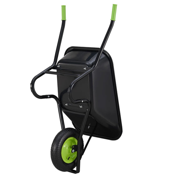 Kruiwagen 100 Liter - Luchtbanden - Zwart - Max. 210 KG - Incl. Handschoenen - Afbeelding 6