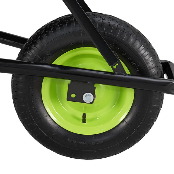 Kruiwagen 100 Liter - Luchtbanden - Zwart - Max. 210 KG - Incl. Handschoenen - Afbeelding 7