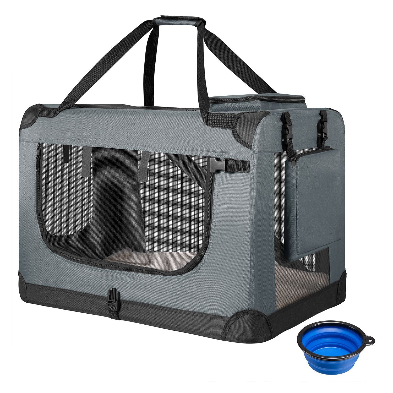 Leopet® Hondentransportbox - Opvouwbaar, grote/kleine honden, stof, met kom, voor thuis, auto - transportbox, transporttas, draagtas, honden/katten/ huisdier (Beige, XL: 81x58x58 cm Leopet® Hondentransportbox - Opvouwbaar, grote/kleine honden, stof, met kom, voor thuis, auto - transportbox, transporttas, draagtas, honden/katten/ huisdier (Beige, XL: 81x58x58 cm
