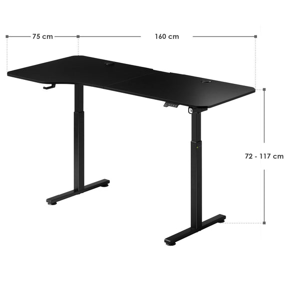 Elektrisch Verstelbaar Bureau / Sta Zit Bureau - 160 x 75 cm - Zwart - Afbeelding 15