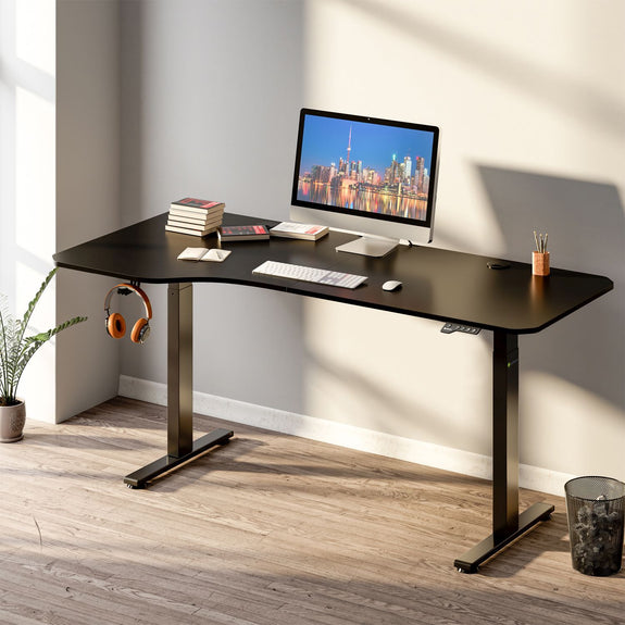 Elektrisch Verstelbaar Bureau / Sta Zit Bureau - 160 x 75 cm - Zwart - Afbeelding 2