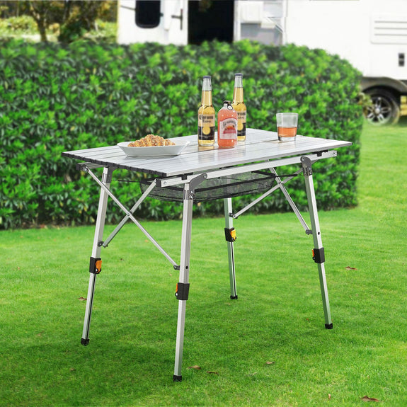 Vouwbare en inklapbare Campingtafel Picco - Aluminium - 90 x 50 x 67 cm - Afbeelding 2