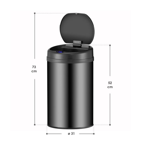Automatische Prullenbak / Afvalemmer / Sensorprullenbak - 30 Liter - Zwart - Rond - Afbeelding 10