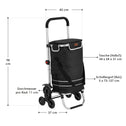 3in1 boodschappentrolley 56L - Voor Trappen - Zwart 3in1 boodschappentrolley 56L - Voor Trappen - Zwart