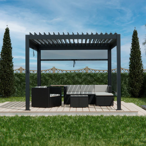 Pergola / Lamellendak - Tahiti - 3x3 m - Antraciet - Afbeelding 4