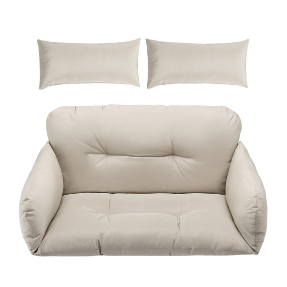 Polyrotan Dubbele Hangstoel Aria - Beige - Incl. Onderstel & Kussens - Afbeelding 15