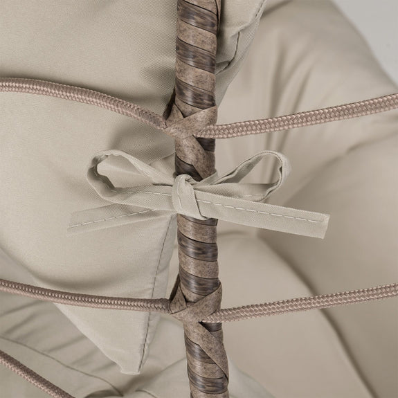 Polyrotan Dubbele Hangstoel Aria - Beige - Incl. Onderstel & Kussens - Afbeelding 10