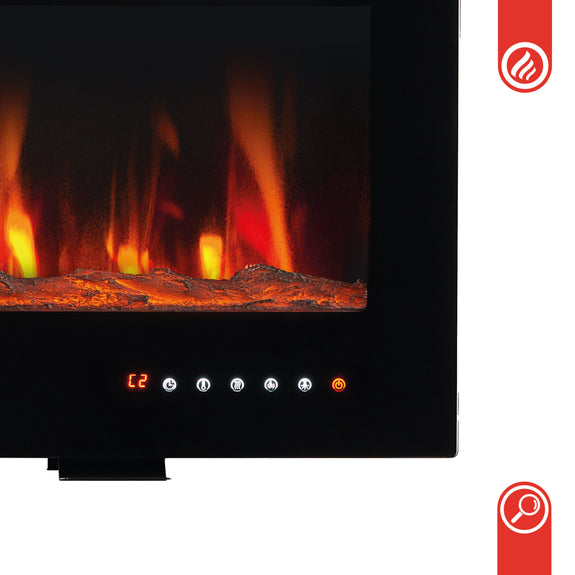 Elektrische haard MARLON - Elektrische 3-in-1 haard met verwarming, 3D-vlameffect, 12 vlamkleuren, afstandsbediening - 60 inch - Afbeelding 14