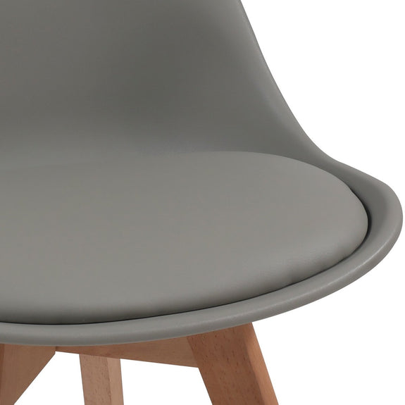 Eetkamerstoelen - Kuipstoelen - Kunststof - Grijs - Set van 2 - Afbeelding 3