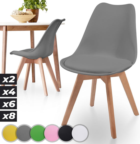 Eetkamerstoelen - Kuipstoelen - Kunststof - Grijs - Set van 2 - Afbeelding 1