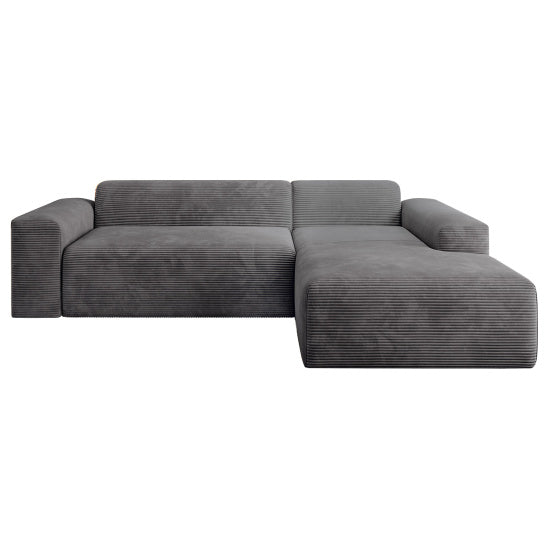 Gestoffeerde Hoekbank Vals Rechts - 250 x 183 x 71 cm - Grijs - Afbeelding 1