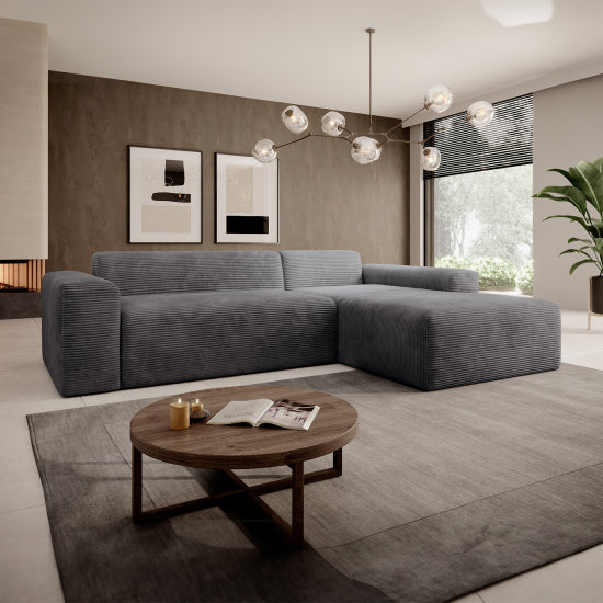 Gestoffeerde Hoekbank Vals Rechts - 250 x 183 x 71 cm - Grijs - Afbeelding 2