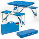 Opvouwbare campingtafel met 4 zitplaatsen - blauw