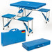 Opvouwbare campingtafel met 4 zitplaatsen - blauw