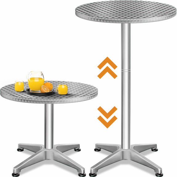 In hoogte verstelbare statafel Ø 60 cm - zilver - Afbeelding 2