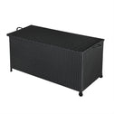 Polyrotan kussenbox Zwart 117x53x60cm met 2 Wielen
