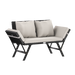 2-in-1 polyrotan tuinbank 176 cm - zwart/crème