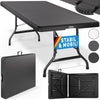 Klaptafel / Campingtafel - Kunststof - 183x75x73cm - Inklapbaar - Antraciet - Afbeelding 10