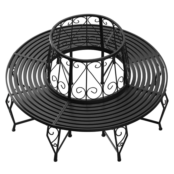 Metalen boombank Bree Ø 160 cm - zwart - Afbeelding 1