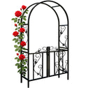 Metalen rozenboog 225 x 115 x 37 cm - zwart