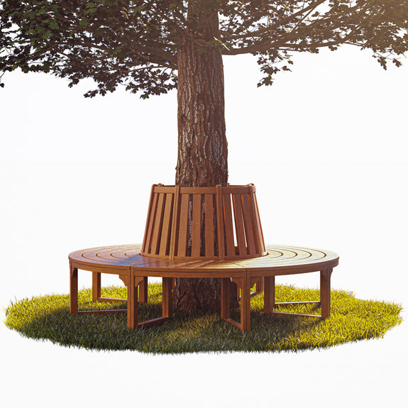 Ronde boombank van eucalyptushout Ø 160 cm - Afbeelding 1