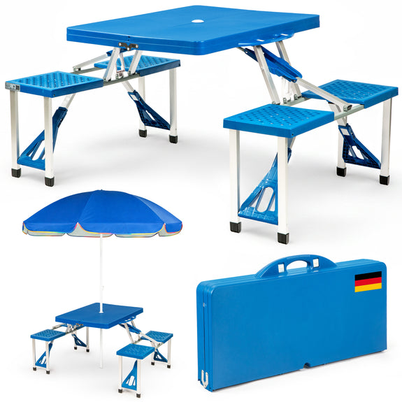 Opvouwbare campingtafel met 4 zitplaatsen - blauw - Afbeelding 3