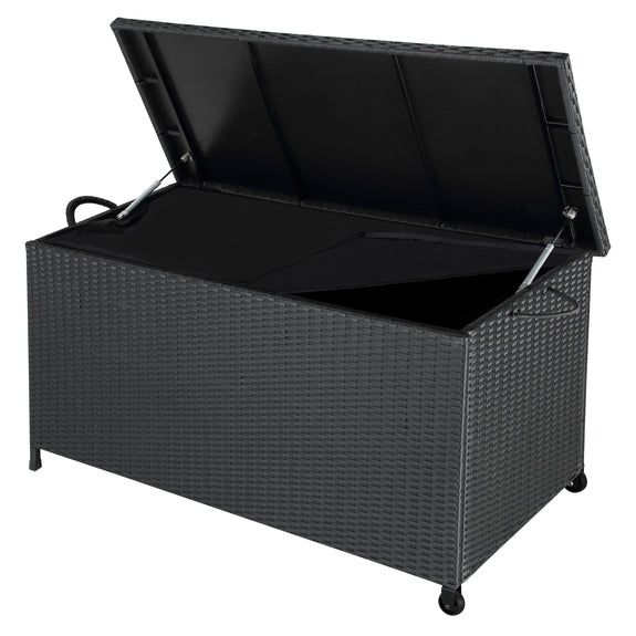 Kussenbox / Opbergbox - Polyrotan - 117x53x60cm - Incl. 2 Wielen - Afbeelding 2