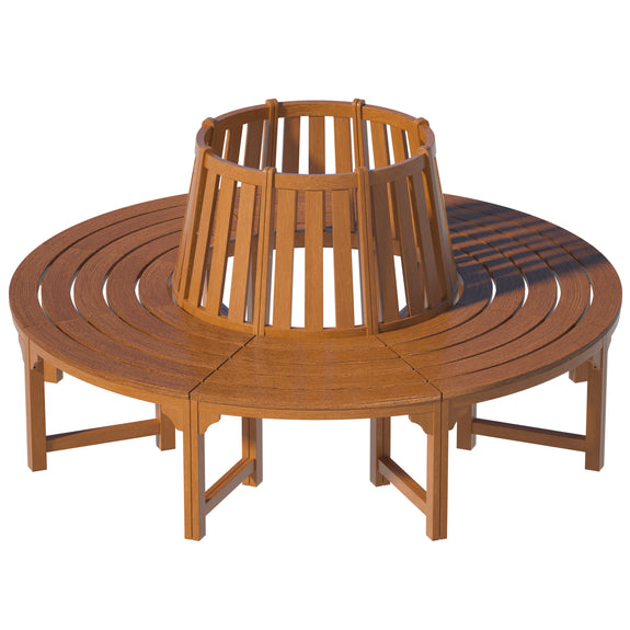 Ronde boombank van eucalyptushout Ø 160 cm - Afbeelding 6