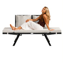 2-in-1 polyrotan tuinbank 176 cm - zwart/crème