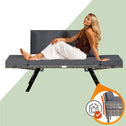 2-in-1 polyrotan tuinbank 176 cm - grijs