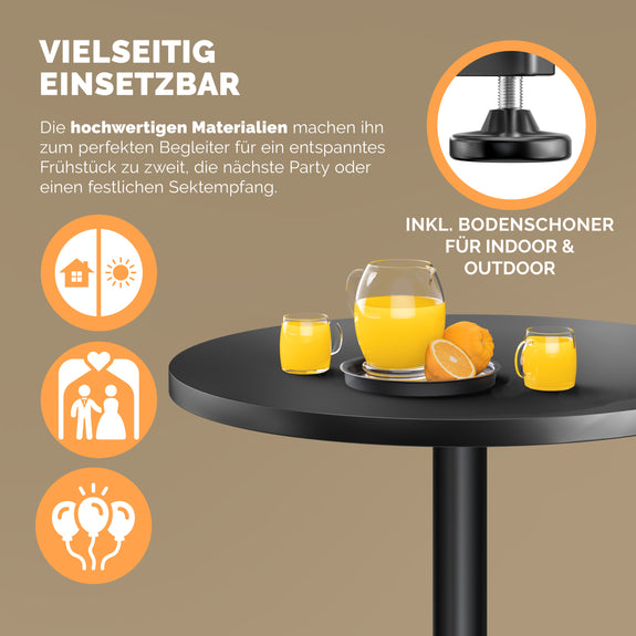 In hoogte verstelbare statafels Ø 60 cm - set van 2 - zwart - Afbeelding 6