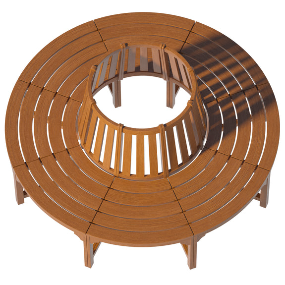 Ronde boombank van eucalyptushout Ø 160 cm - Afbeelding 7