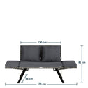 2-in-1 polyrotan tuinbank 176 cm - grijs
