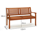 Tuinbank / Zitbank - Eucalyptushout -  120x56x88cm - Bruin