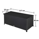 Kussenbox / Opbergbox - Polyrotan - 117x53x60cm - Incl. 2 Wielen