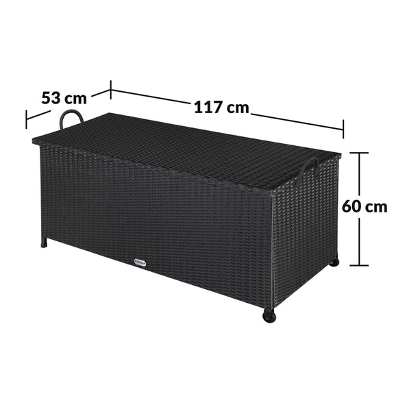 Kussenbox / Opbergbox - Polyrotan - 117x53x60cm - Incl. 2 Wielen - Afbeelding 5