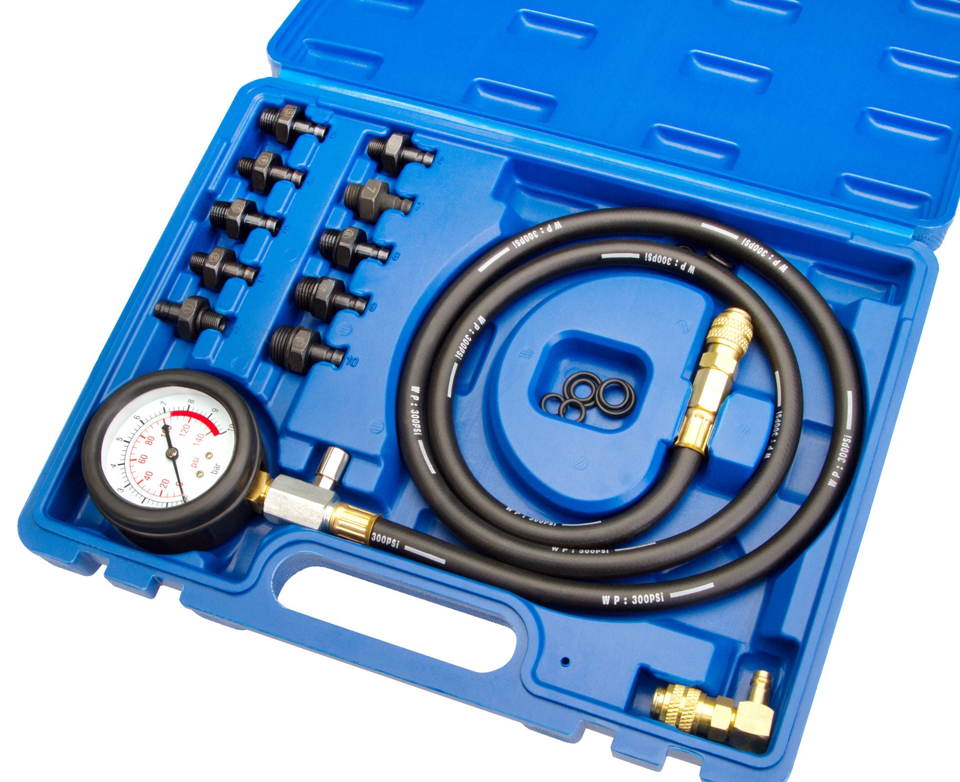 Oliedruktester / oliedrukmeter - verschillende adapters - Incl. koffer