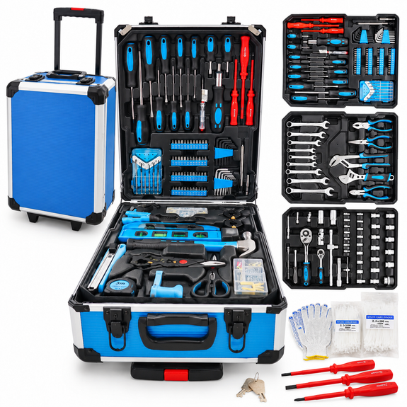 Gereedschapskist / trolley - 1200-delig - Incl. koffer - Afbeelding 1