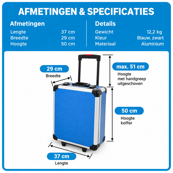 Gereedschapskist / trolley - 1200-delig - Incl. koffer - Afbeelding 3
