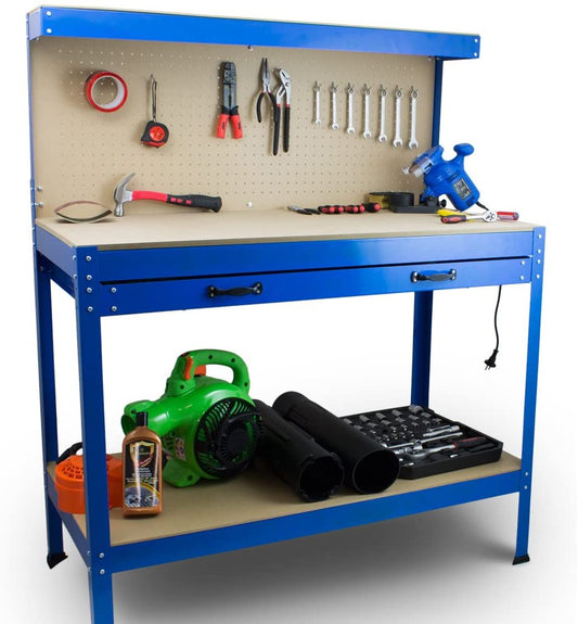 Werktafel / werkbank - 115 x 55 x 140cm - Blauw - Afbeelding 1