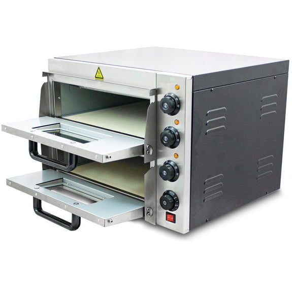 Pizzaoven / Pizzamaker - Dubbele oven - Elektrisch - 3000 watt - Afbeelding 2