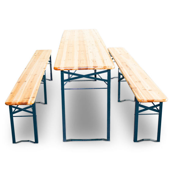 Inklapbare houten bierbank / biertafel - 220 cm - Incl. 2 banken - Afbeelding 2