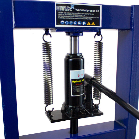 Hydraulische Werkplaatspers / Raamwerkpers - 96 x 42 x 40 cm - 6 Ton - Blauw - Afbeelding 4