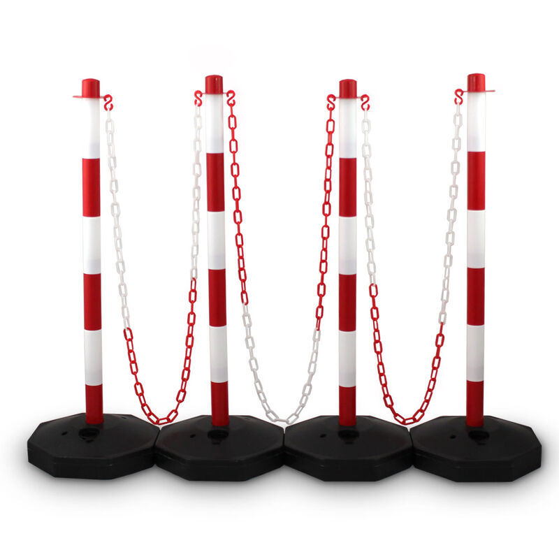 BITUXX - Kettingpaal - Afzetpaal - 4 stuks - Incl. 3x 1,50m ketting