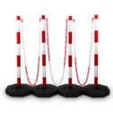 BITUXX - Kettingpaal - Afzetpaal - 4 stuks - Incl. 3x 1,50m ketting