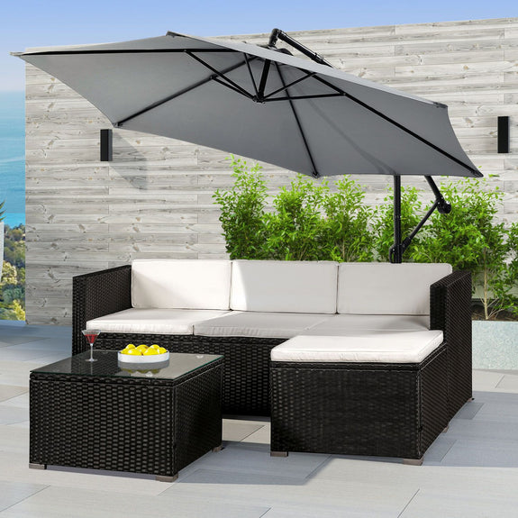 Loungeset Punta Cana M - Polyrotan - Zwart - Beige - Afbeelding 2