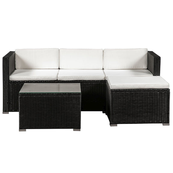 Loungeset Punta Cana M - Polyrotan - Zwart - Beige - Afbeelding 4