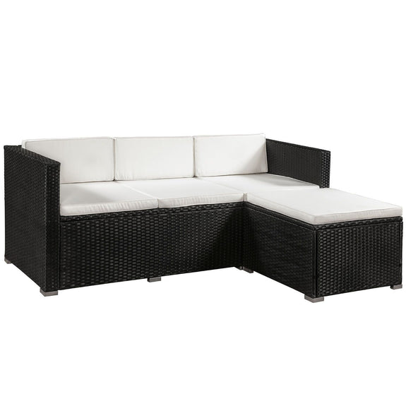 Loungeset Punta Cana M - Polyrotan - Zwart - Beige - Afbeelding 5