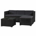 Loungeset Punta Cana M - Polyrotan - Zwart