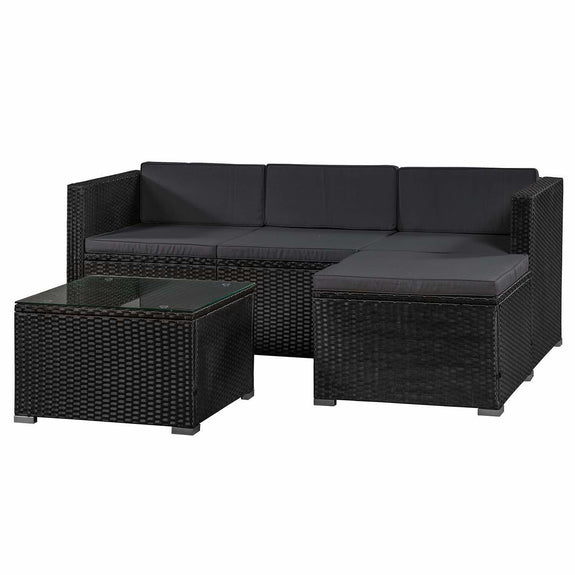 Loungeset Punta Cana M - Polyrotan - Zwart - Afbeelding 1